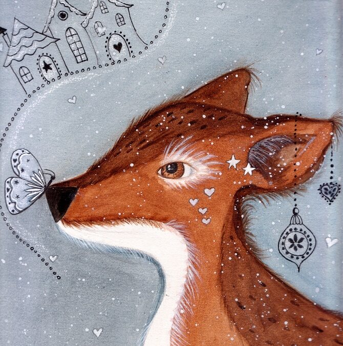 Fantasy deer in winter