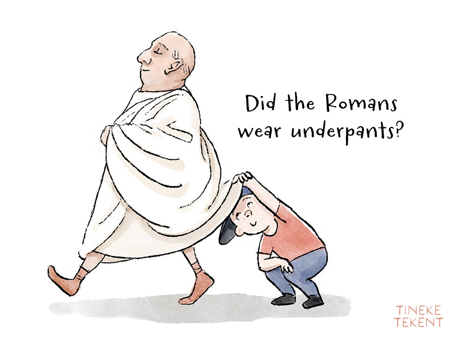 Cartoon on Roman clothing